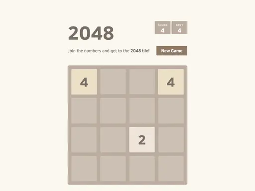 2048 browser game preview