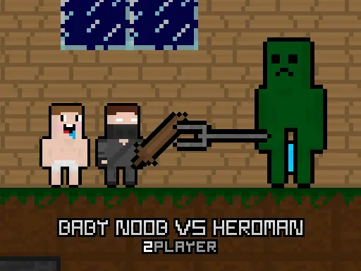 Baby Noob vs Heroman 2 Player browser game preview