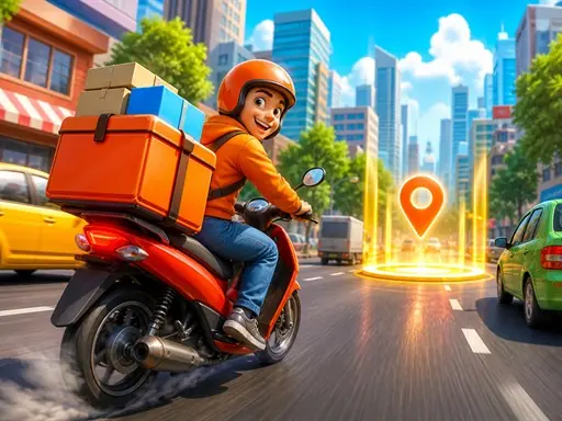 City Delivery Rider Simulator browser game preview