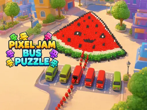 Pixel Jam Bus Puzzle browser game preview