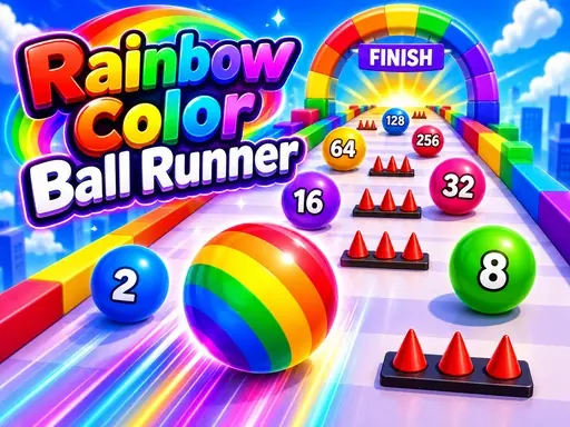 Rainbow Color Ball Runner browser game preview